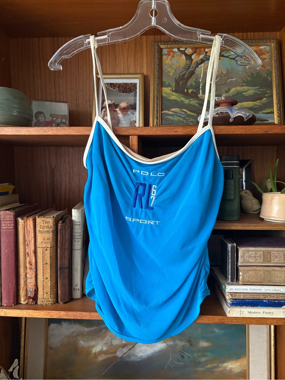 Polo by Ralph Lauren Blue & White One-Piece Swim